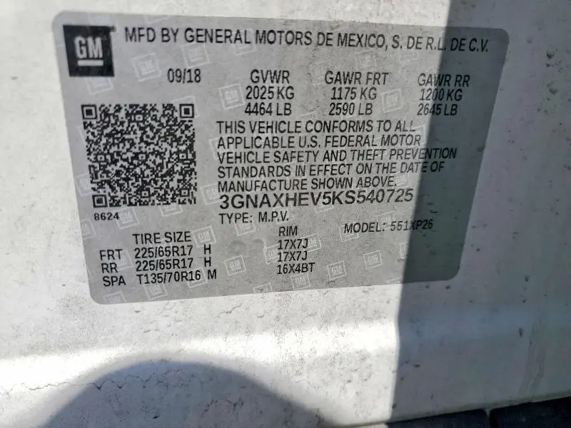 2019 CHEVROLET EQUINOX LS  