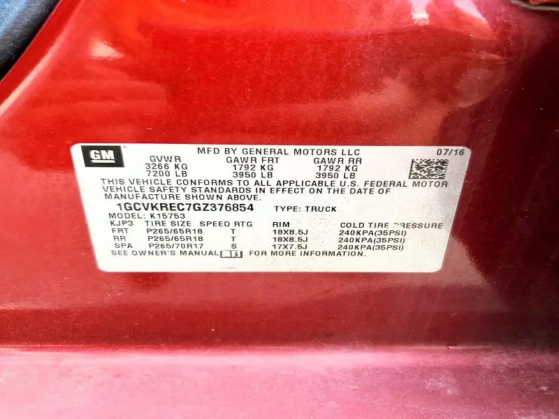 2016 CHEVROLET SILVERADO K1500 LT  