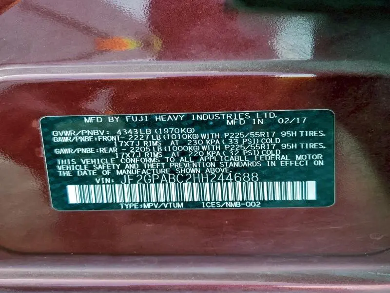 2017 SUBARU CROSSTREK PREMIUM  