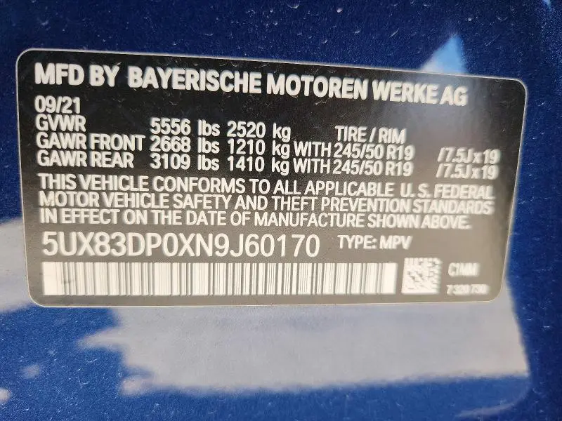 2022 BMW X3 M40I  