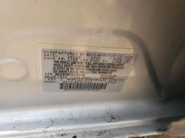 2019 NISSAN VERSA S  