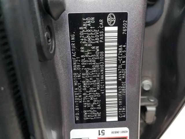 2022 TOYOTA CAMRY LE  