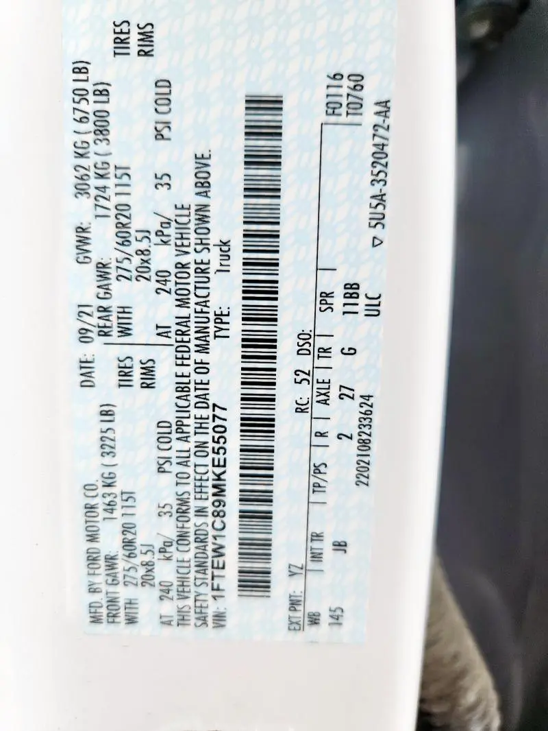 2021 FORD F150 SUPERCREW  