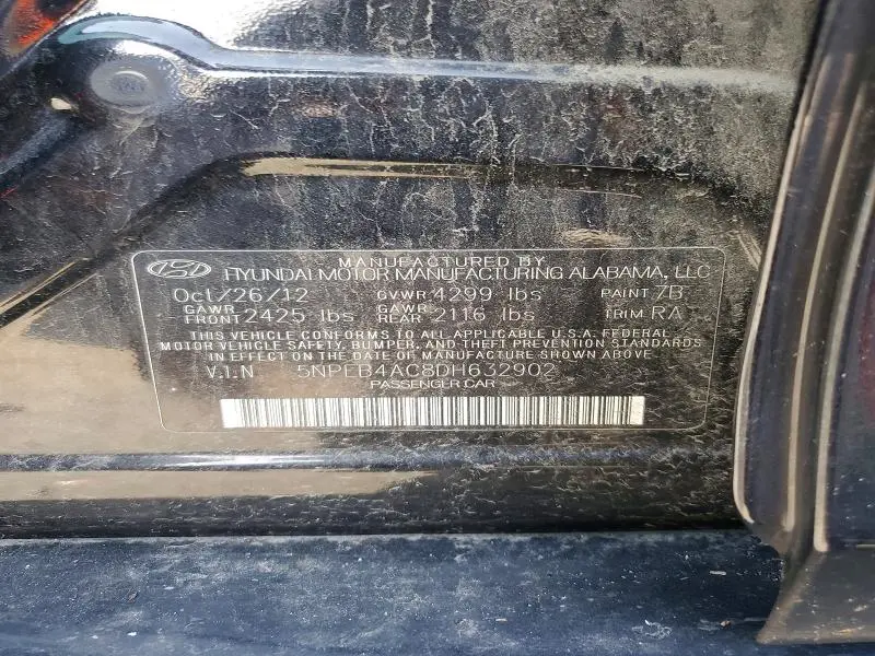 2013 HYUNDAI SONATA GLS  