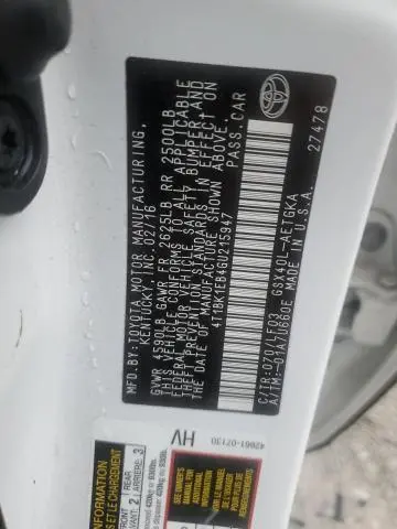 2016 TOYOTA AVALON XLE  