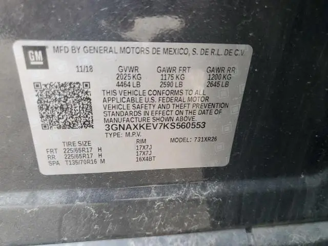 2019 CHEVROLET EQUINOX LT  