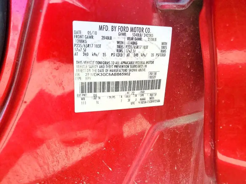 2010 FORD EDGE SE  