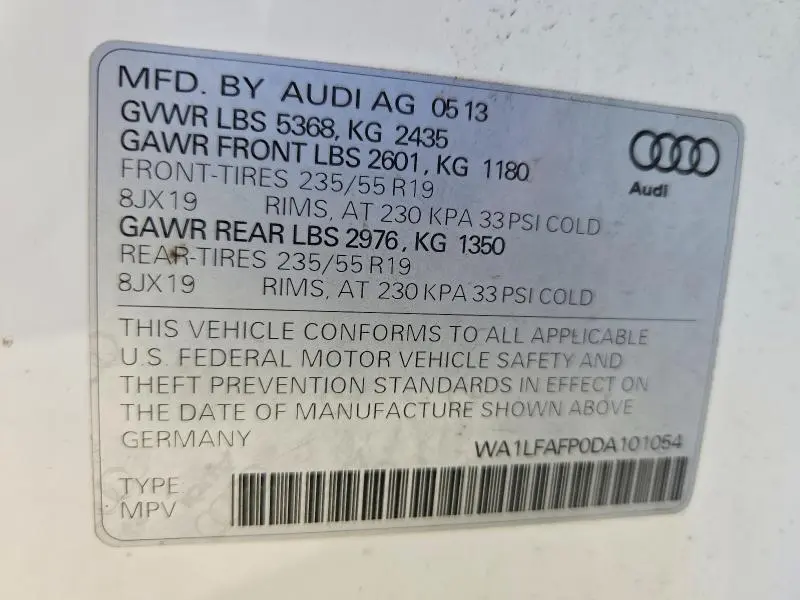 2013 AUDI Q5 PREMIUM PLUS  