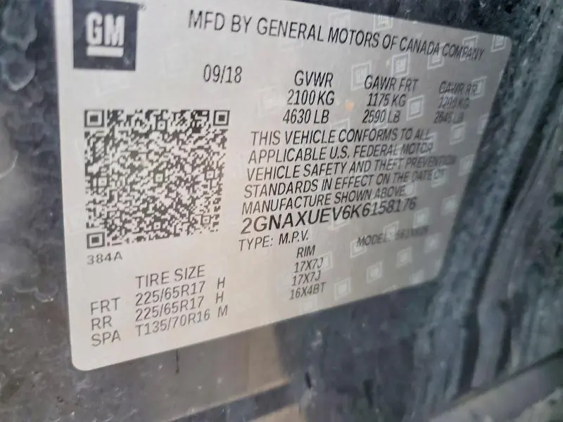 2019 CHEVROLET EQUINOX LT  