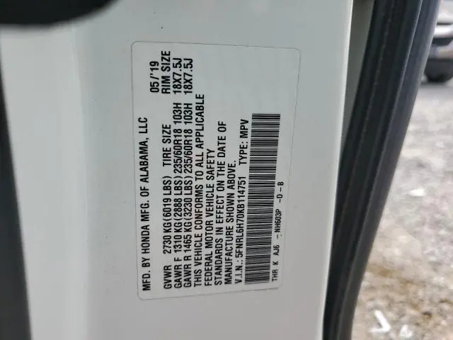 2019 HONDA ODYSSEY EXL  