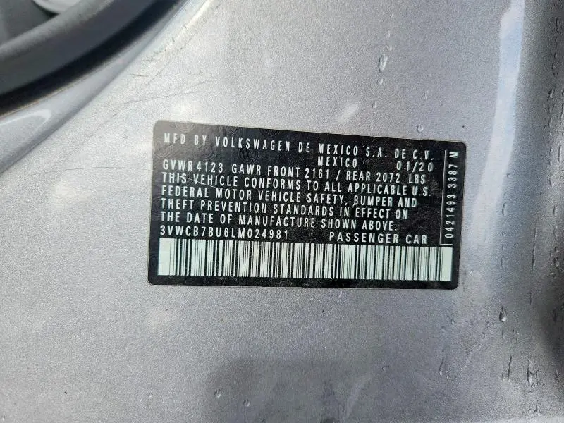2020 VOLKSWAGEN JETTA S  