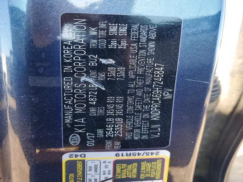 2017 KIA SPORTAGE SX  