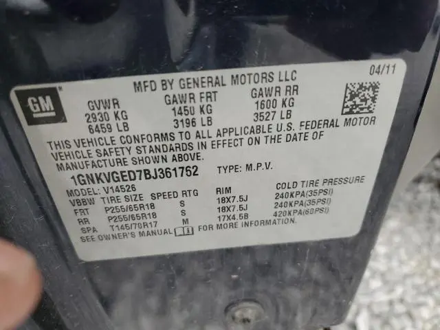 2011 CHEVROLET TRAVERSE LT  