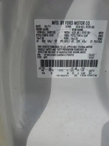 2011 FORD ESCAPE LIMITED  