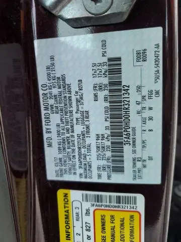 2017 FORD FUSION SE  