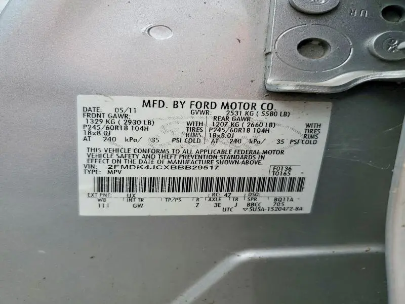 2011 FORD EDGE SEL  