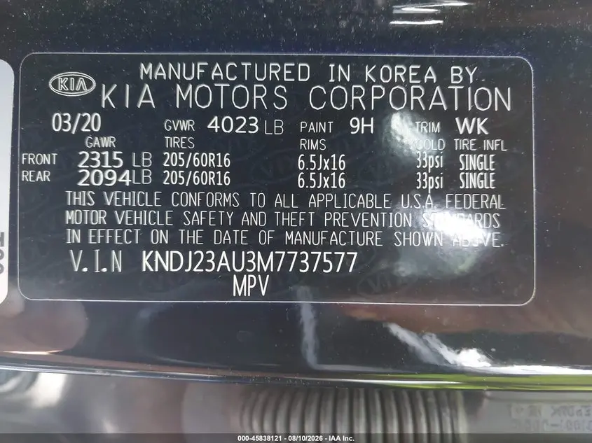 2021 KIA SOUL S