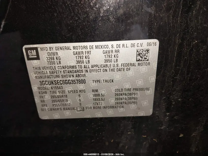 2016 CHEVROLET SILVERADO 1500 2LZ