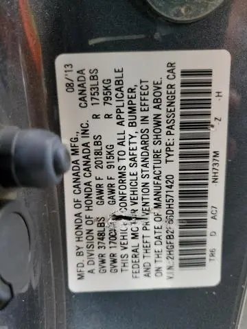 2013 HONDA CIVIC LX  