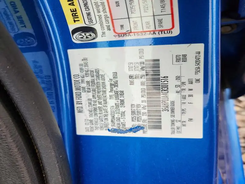 2012 FORD FUSION SEL  