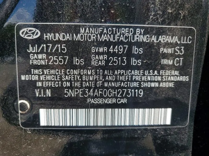 2016 HYUNDAI SONATA SPORT  