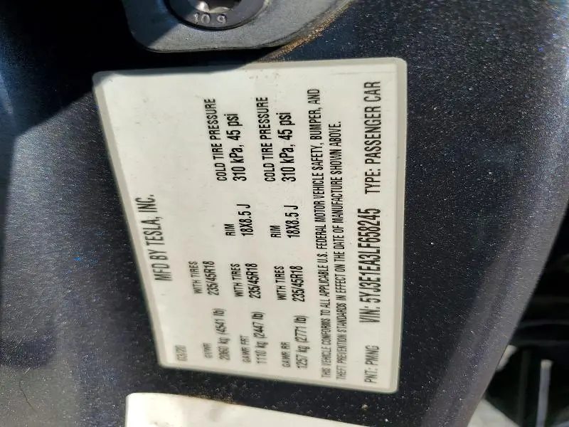 2020 TESLA MODEL 3   