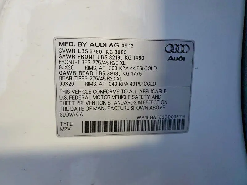 2013 AUDI Q7 PREMIUM PLUS  