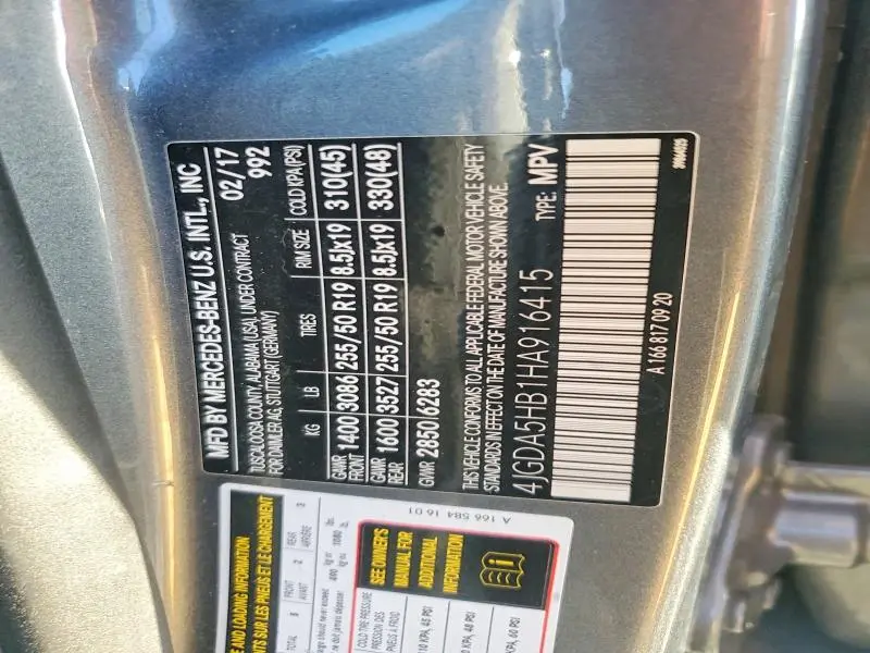 2017 MERCEDES-BENZ GLE 350 4MATIC  