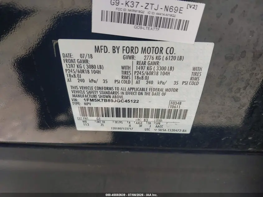 2018 FORD EXPLORER  