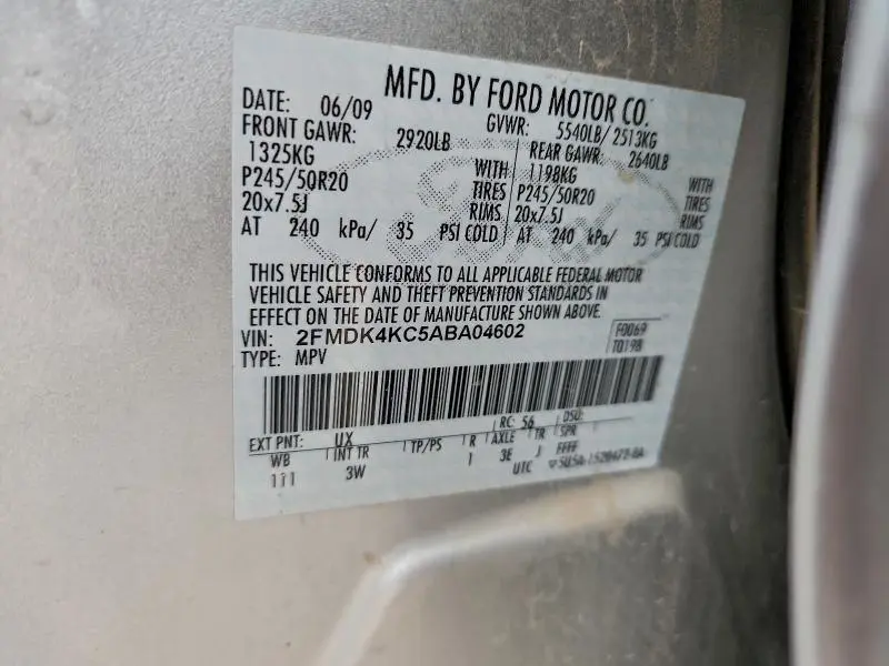 2010 FORD EDGE LIMITED  