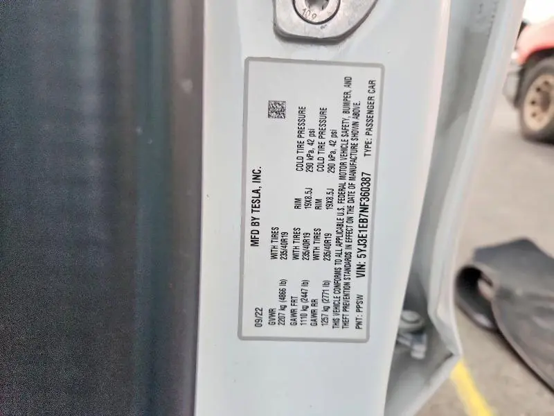 2022 TESLA MODEL 3   