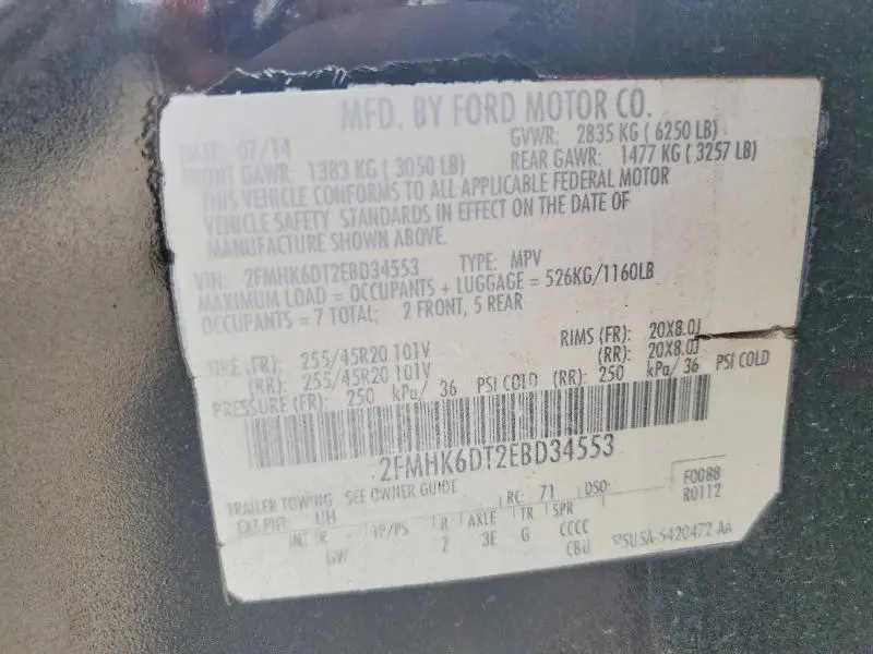 2014 FORD FLEX LIMITED  