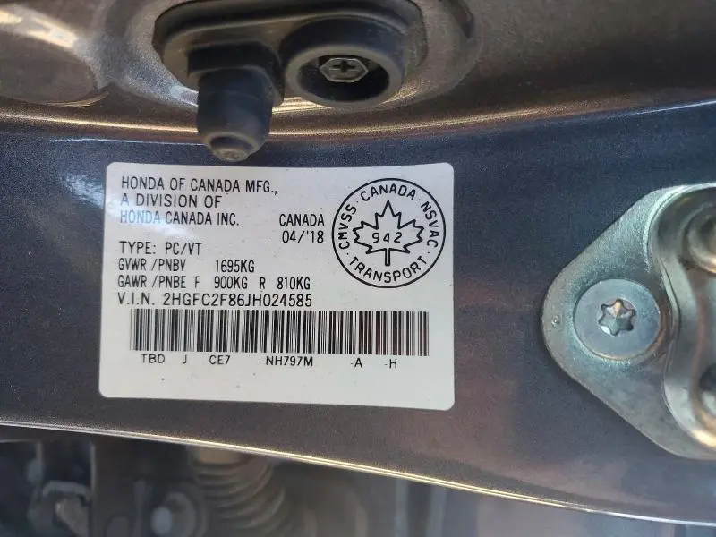 2018 HONDA CIVIC EX  