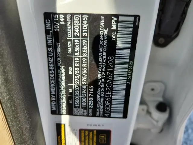 2016 MERCEDES-BENZ GL 450 4MATIC  