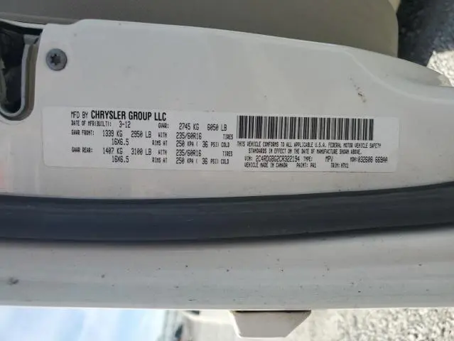 2012 DODGE GRAND CARAVAN SE  