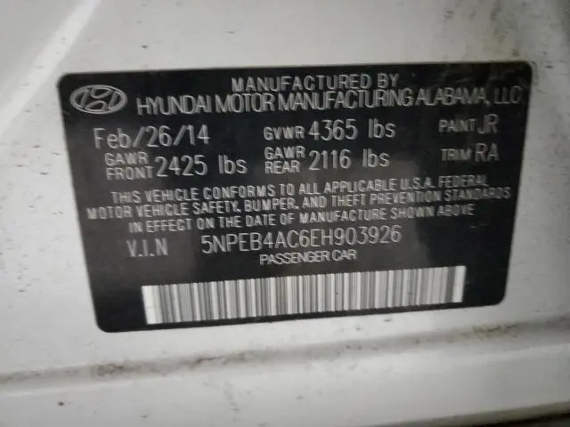 2014 HYUNDAI SONATA GLS  