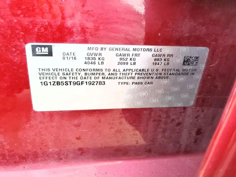 2016 CHEVROLET MALIBU LS  