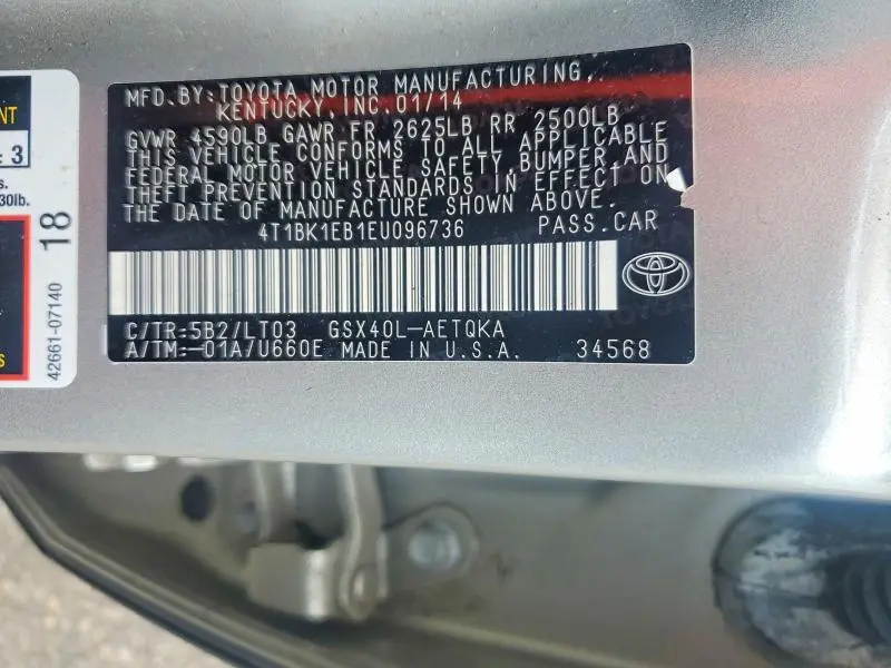 2014 TOYOTA AVALON XLE TOURING  