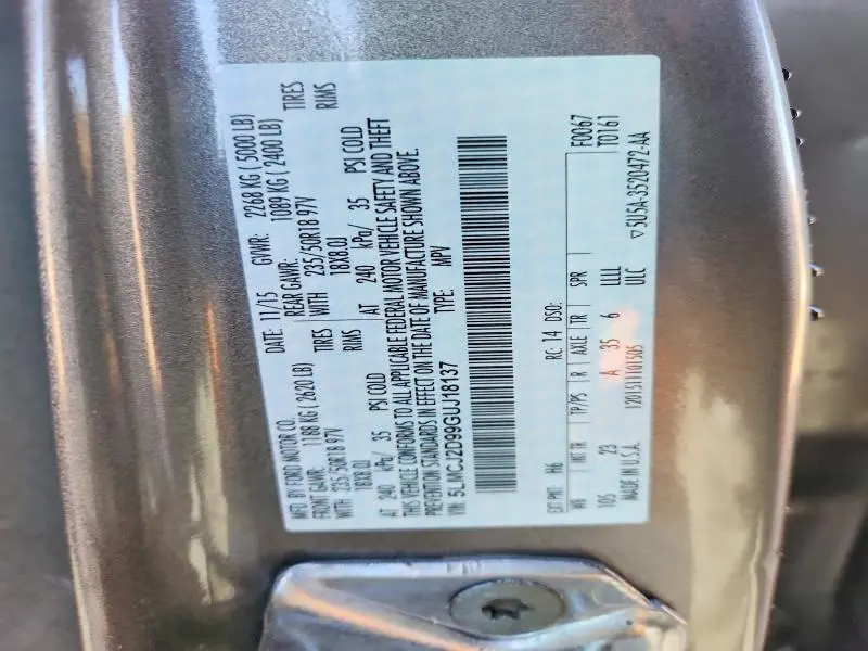 2016 LINCOLN MKC SELECT  