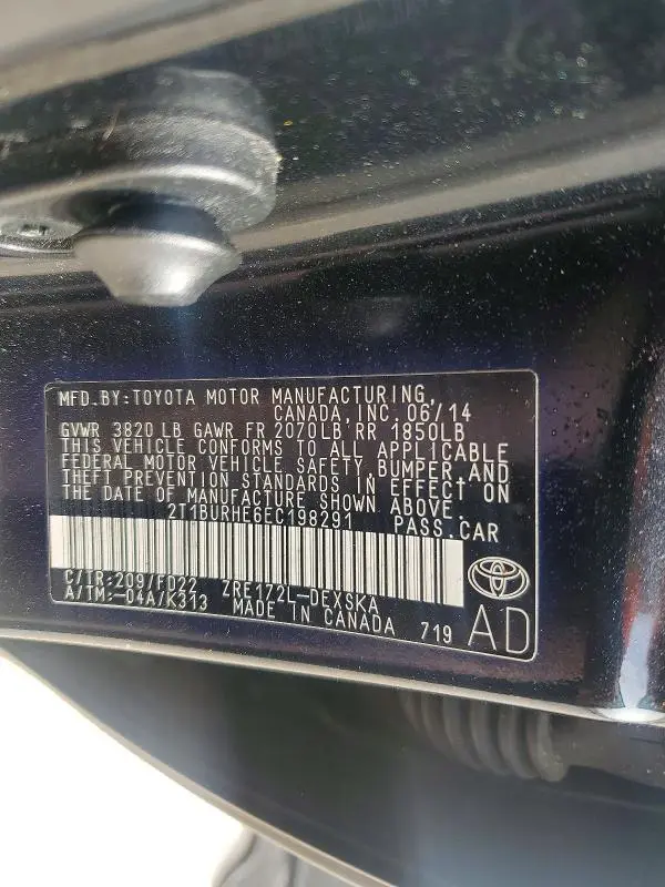 2014 TOYOTA COROLLA S PLUS  