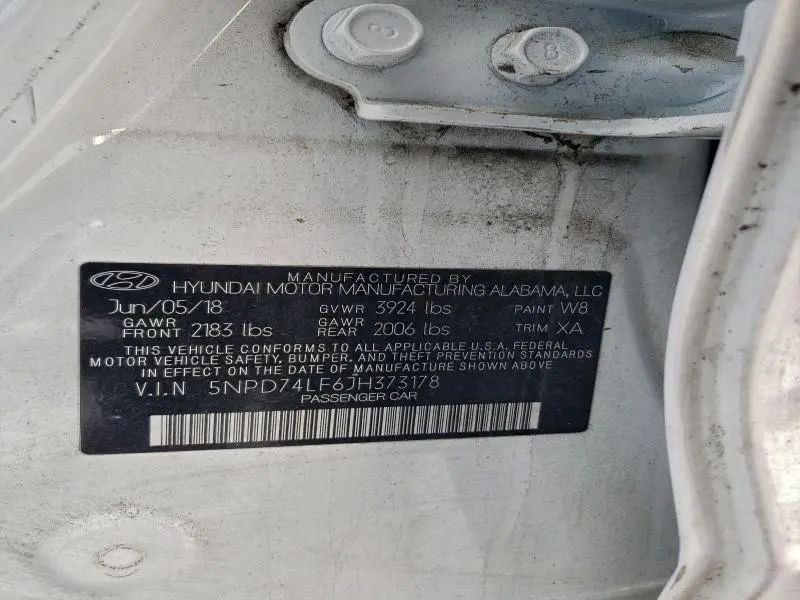 2018 HYUNDAI ELANTRA SE  