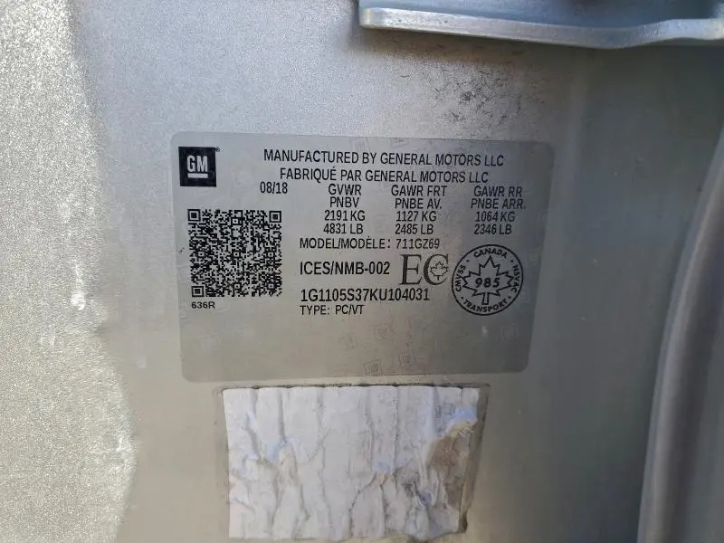 2019 CHEVROLET IMPALA PREMIER  