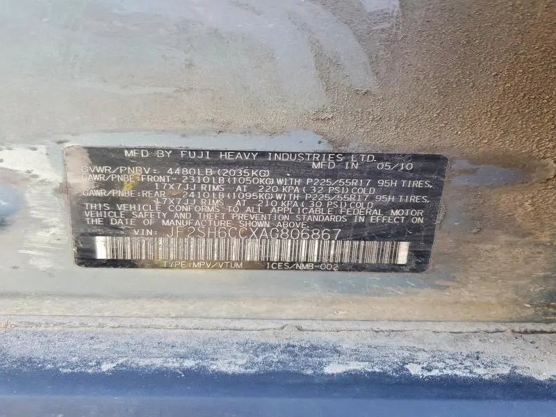 2010 SUBARU FORESTER   