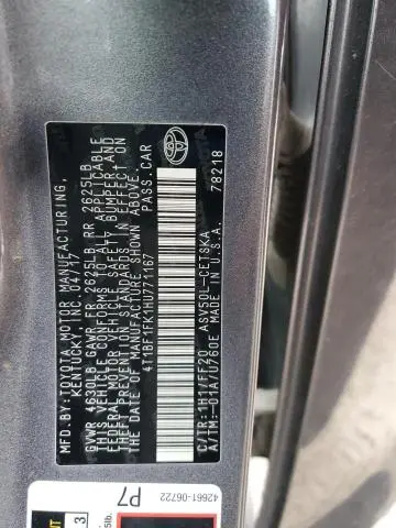 2017 TOYOTA CAMRY LE  