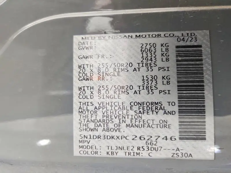 2023 NISSAN PATHFINDER PLATINUM  