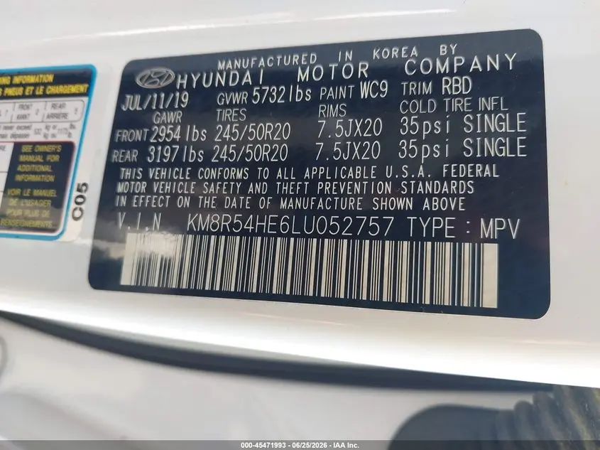 2020 HYUNDAI PALISADE LIMITED
