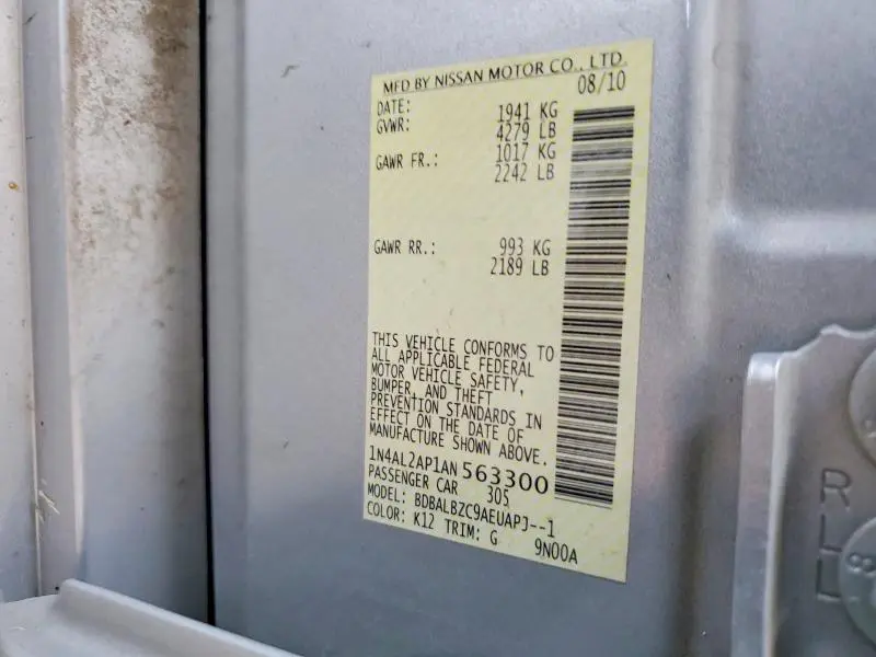 2010 NISSAN ALTIMA 2.5  