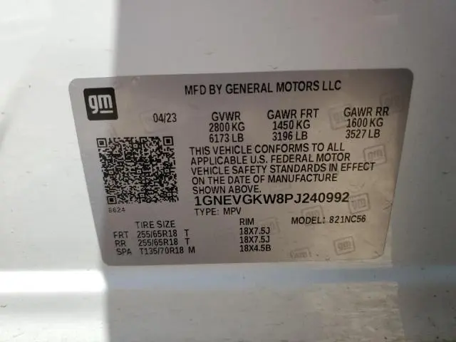 2023 CHEVROLET TRAVERSE LT  