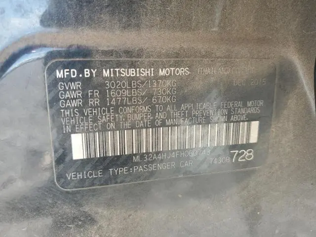 2015 MITSUBISHI MIRAGE ES  