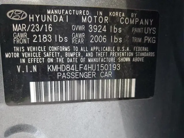 2017 HYUNDAI ELANTRA SE